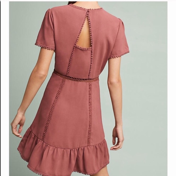 Anthropologie Moon River Open Back Lattice Dress - Picture 2 of 5